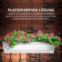 Blumenkasten Weiß 60 cm mit Hydro-Einsatz und Wasserstandsanzeige