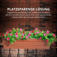 Blumenkasten Terrakotta 60 cm mit Hydro-Einsatz und Wasserstandsanzeige