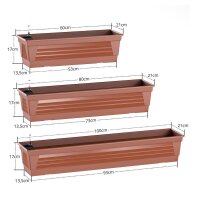 Blumenkasten Terrakotta 80 cm mit Hydro-Einsatz und Wasserstandsanzeige