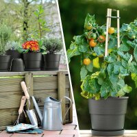 Blumentopf Milano mit Untersetzer Anthrazit Ø 22 cm