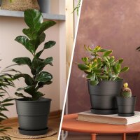 Blumentopf Milano mit Untersetzer Anthrazit Ø 22 cm