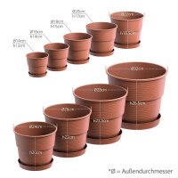 Blumentopf Milano mit Untersetzer Terrakotta Ø 16 cm
