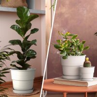 Blumentopf Milano mit Untersetzer Weiß Ø 20 cm