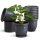 Blumentopf-10er Set Anthrazit Ø15 cm mit Untersetzer