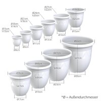 Übertöpfe Capri 3er Set - Weiss Ø 21 cm