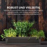 Blumenkasten Milano 3er Set - Anthrazit - mit Hydroeinsatz und Wasserstandsanzeiger