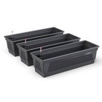 Blumenkasten Milano 3er Set - Anthrazit - mit...