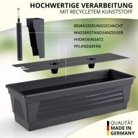 Blumenkasten Milano 3er Set - Anthrazit - mit Hydroeinsatz und Wasserstandsanzeiger