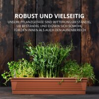 Blumenkasten Milano 3er Set - Terrakotta - mit Hydroeinsatz und Wasserstandsanzeiger