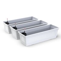 Blumenkasten Milano 3er Set - Weiss - mit Hydroeinsatz...