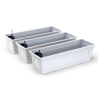 Blumenkasten Milano 3er Set - Weiss - mit Hydroeinsatz...