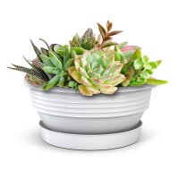 Pflanzschalen 3er Set mit Untersetzer - Weiss Ø 45 cm