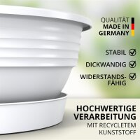 Pflanzschalen 3er Set mit Untersetzer - Weiss Ø 45 cm