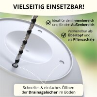 Pflanzschalen 3er Set mit Untersetzer - Weiss Ø 45 cm