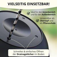 Pflanzschalen 5er Set mit Untersetzer - Anthrazit Ø 25 cm