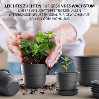 Anzuchttöpfe 8 cm Anthrazit 100 Stück