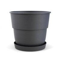Blumentopf Milano mit Untersetzer Anthrazit Ø 26 cm