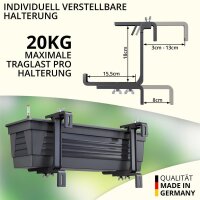 Blumenkasten Milano mit Hydroeinsatz, Wasserstandsanzeiger und passender Halterung - Anthrazit 60 cm