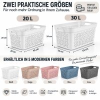 Wäschekorb aus hochwertigem Kunststoff – Stapelbar, ergonomisch & in verschiedenen Größen und Farben | Für Wäsche, Spielzeug, Pfandflaschen und mehr Weiß 3er Set 20L