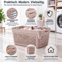 Wäschekorb aus hochwertigem Kunststoff – Stapelbar, ergonomisch & in verschiedenen Größen und Farben | Für Wäsche, Spielzeug, Pfandflaschen und mehr Pink 3er Set 20L