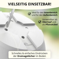 Blumentopf Capri mit Untersetzer Weiss Ø 27 cm