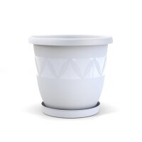 Blumentopf Capri mit Untersetzer Weiss Ø 40 cm